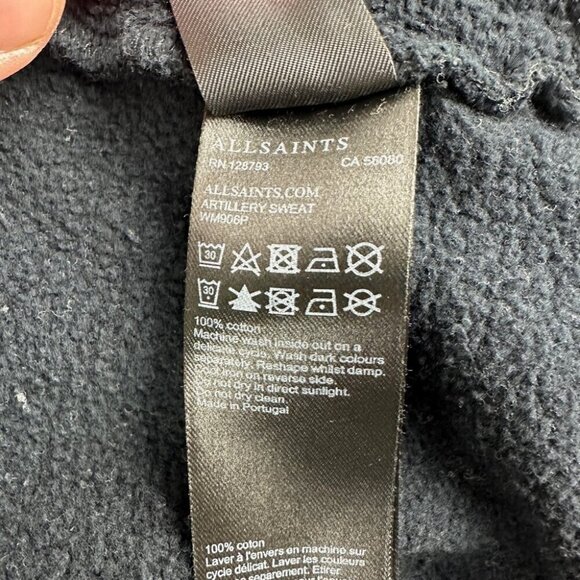 AllSaints Black 1/4 Zip Artillery Sweatshirt Women’s Size XS/S - Picture 7 of 12